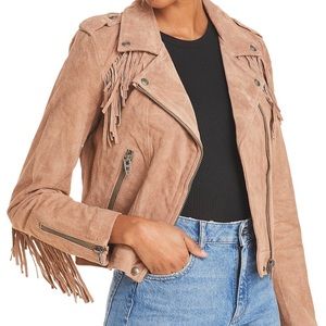 BLANK NYC FRINGE SUEDE BIKER JACKET